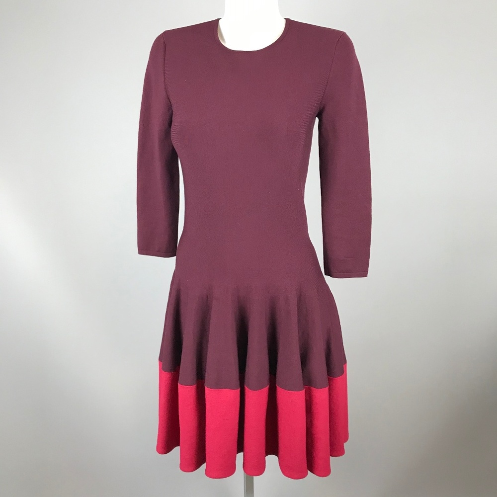Alexander McQueen Wool Colorblock A Line Dress M - Picture 1 of 8